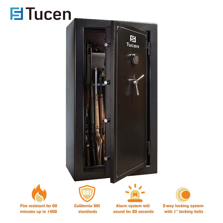Tucen GSF0100E Series Large Luxury Vault Rifles Fireproof Gun Automatic Safe Deposit Box For 36 Guns Home