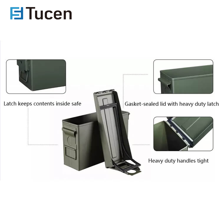 Ammo 30 Tucen Army Green Military Style 30 Cal M2A1 m19a1 Metal Waterproof Fireproof Ammo Box