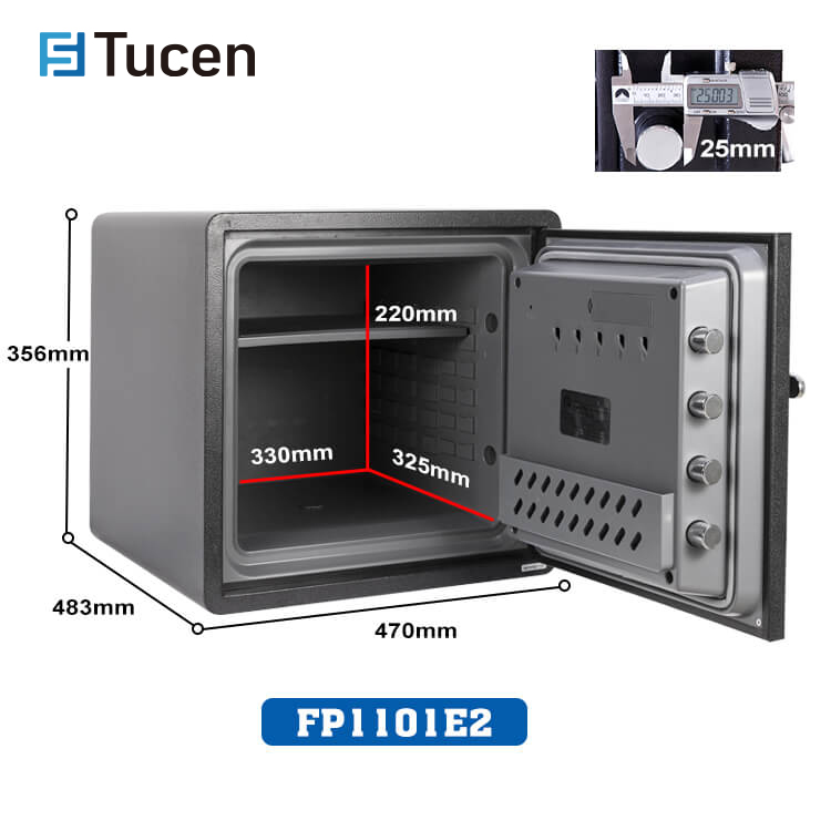 Tucen FP1002E Electronic Fireproof Hotel Weight Safe Box Cabinet 60 Minutes Fire Protection
