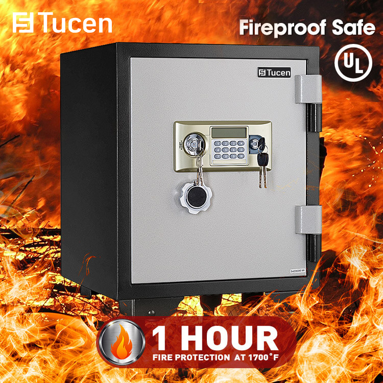 Tucen  FP0300M Series Safety Box Fireproof Cabinet Rated Electronic Resistent Fire Proof Booil Safe 60 Minutes Fire Protection