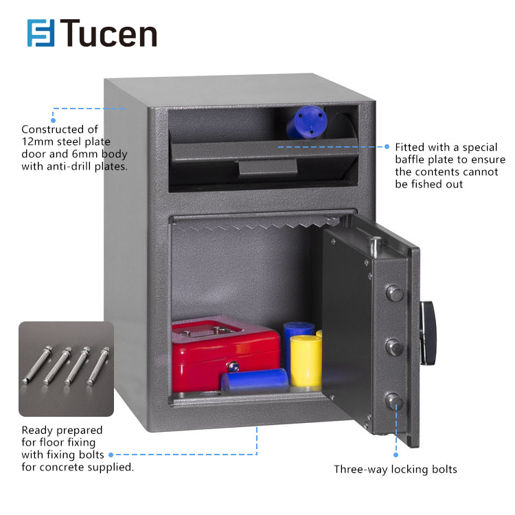 Tucen Digital Keypad Anti-drill Plates Depository Cash Vault Drop Safe Box