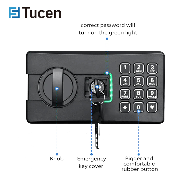 E4500E Series Tucen Mini Caja Fuerte New Designed Safe Box Home Electronic Security Money Digital Safes